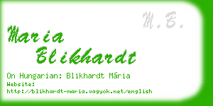 maria blikhardt business card